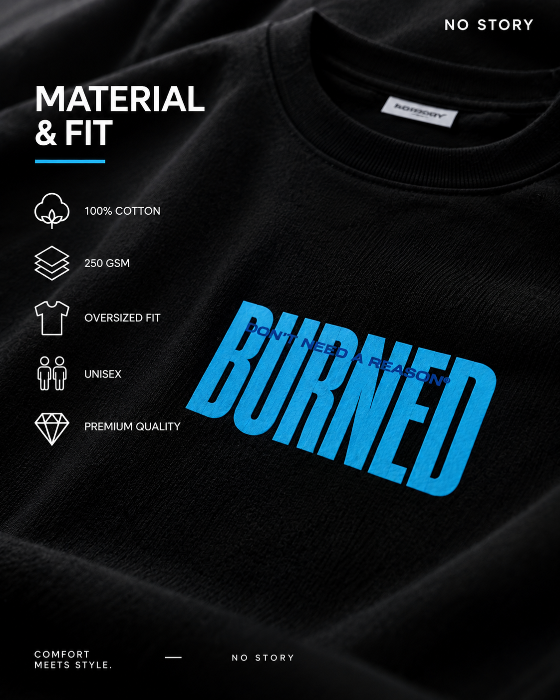 Burned — Oversized T-Shirt - Image 3